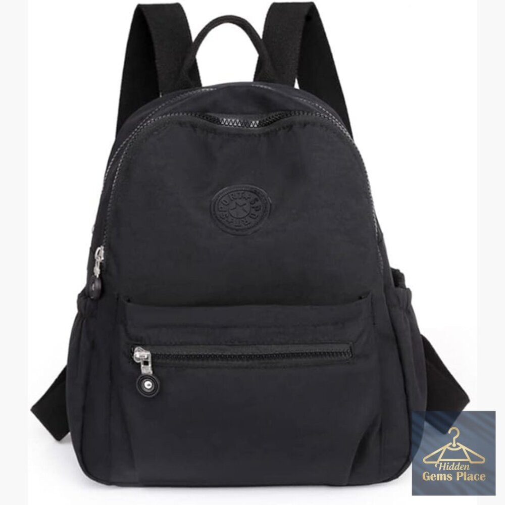 Mini Nylon Backpack Lightweight Travel Daypack Adjustable Strap 9 Pockets